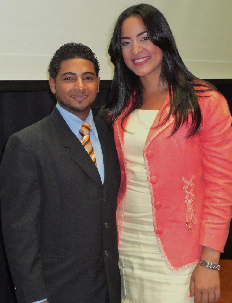 Yanibel Cepin Rosario (Presidenta de la ASOMOPE) y el Sr. Santiago Alvarez (Coordinador General) Monupe 2011